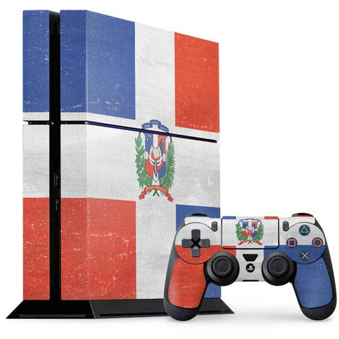 Dominican Republic Flag Distressed PlayStation PS4 Skins